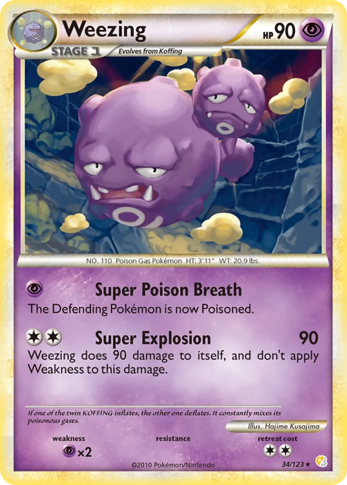 Weezing #34 HeartGold & SoulSilver Pokemon card