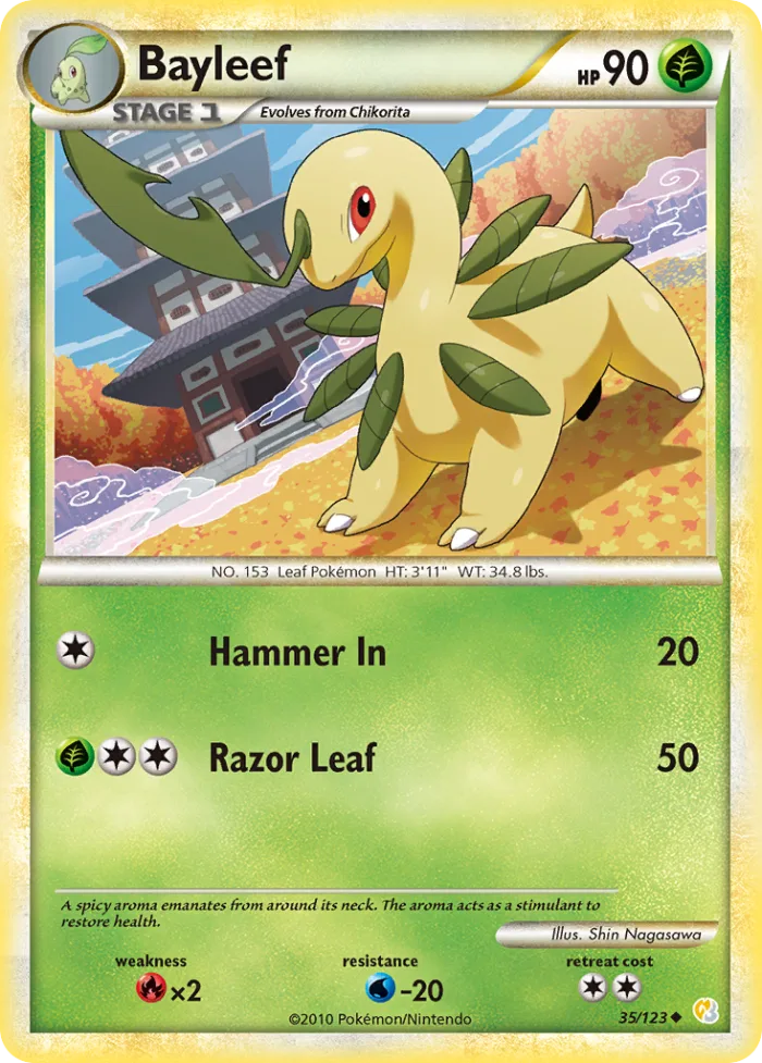 Bayleef #35 HeartGold & SoulSilver Pokemon card