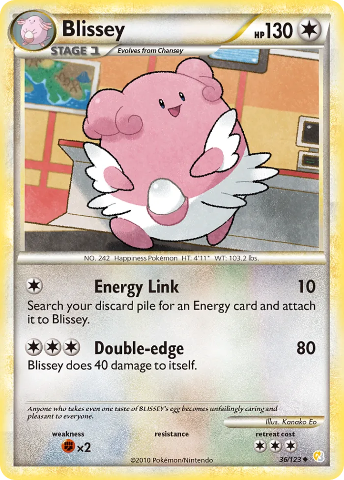 Blissey #36 HeartGold & SoulSilver Pokemon card