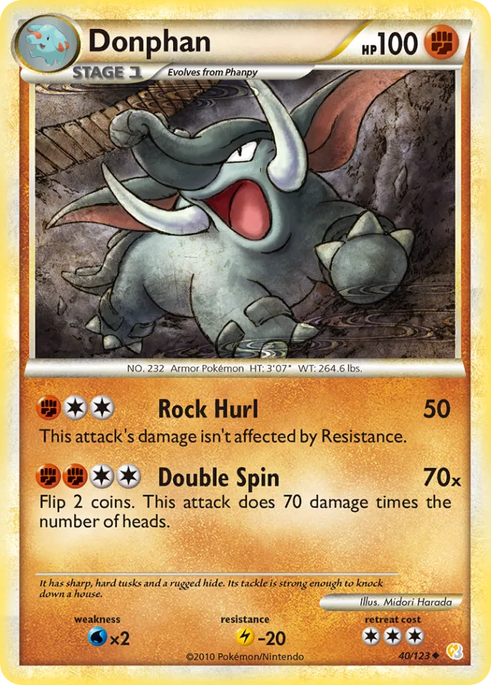 Donphan #40 HeartGold & SoulSilver Pokemon card