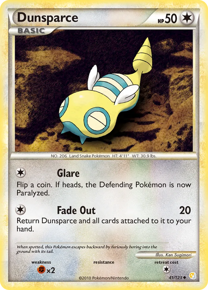 Dunsparce #41 HeartGold & SoulSilver Pokemon card