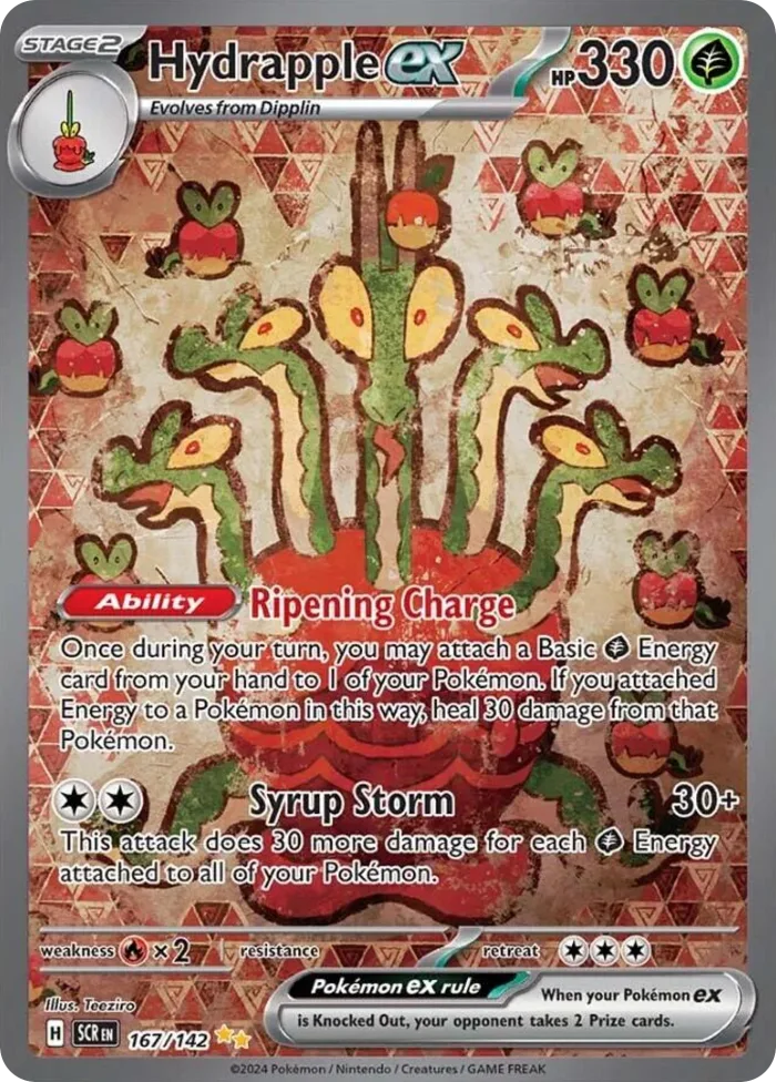 Hydrapple ex #167 Stellar Crown Pokemon card