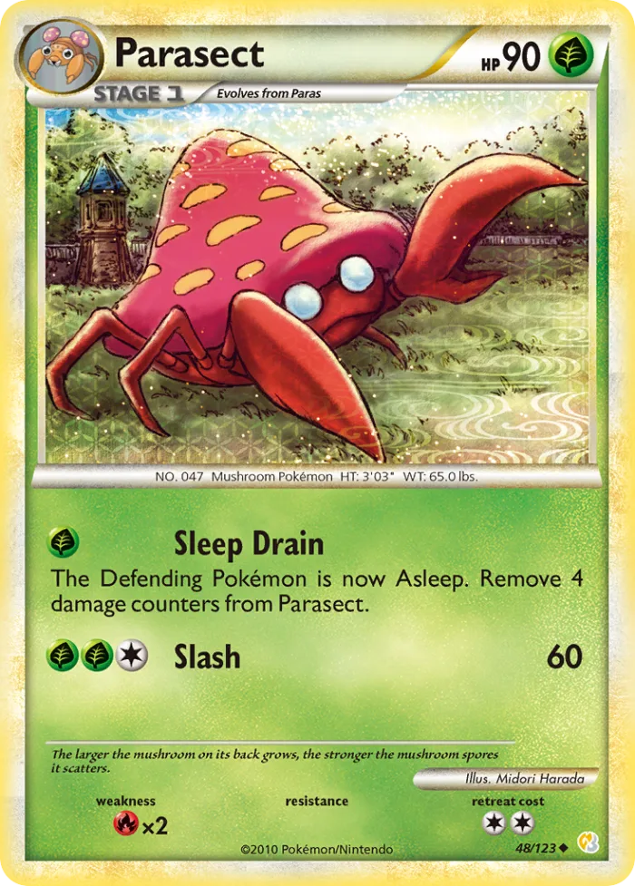 Parasect #48 HeartGold & SoulSilver Pokemon card