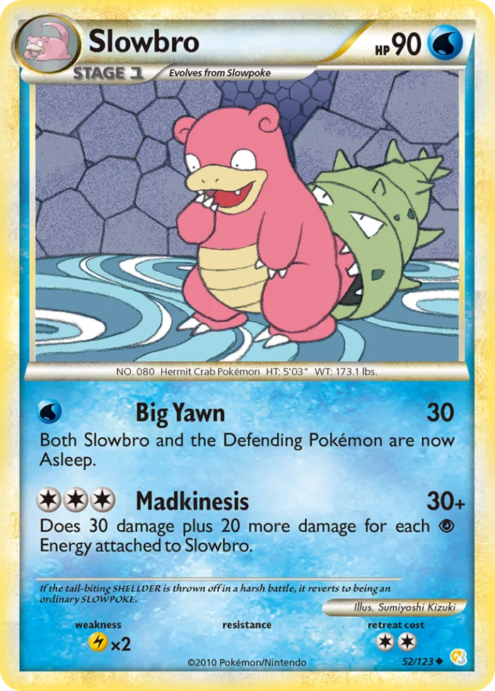 Slowbro #52 HeartGold & SoulSilver Pokemon card