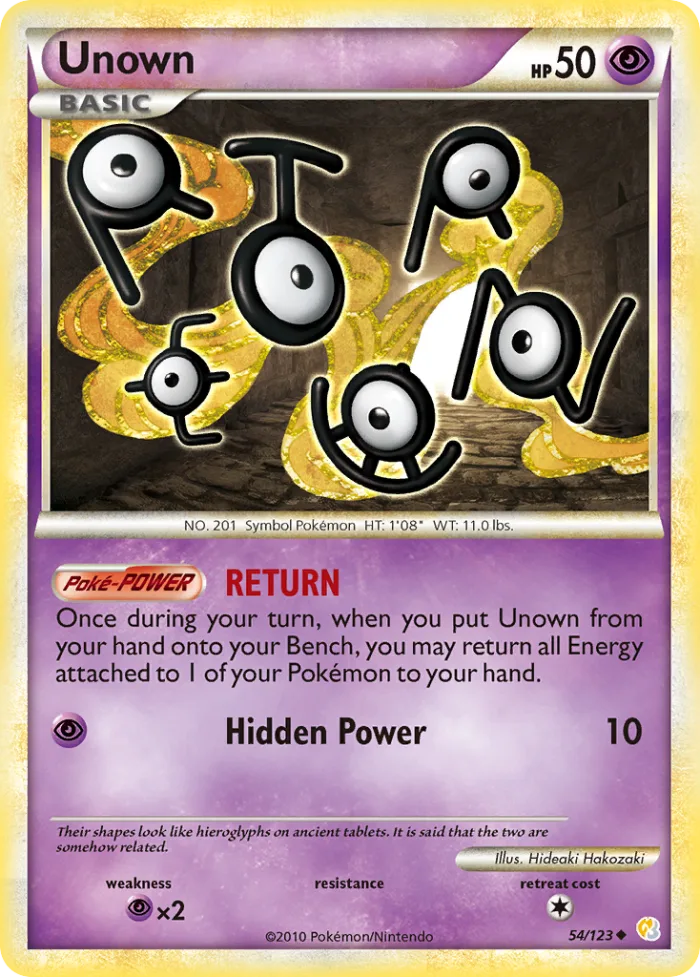 Unown #54 HeartGold & SoulSilver Pokemon card