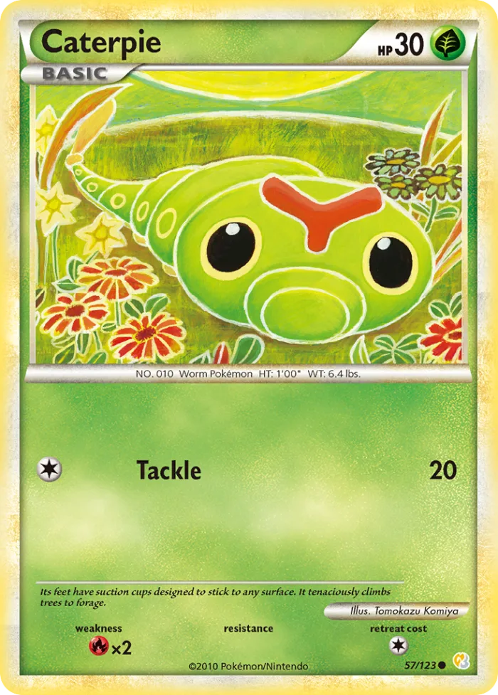 Caterpie #57 HeartGold & SoulSilver Pokemon card