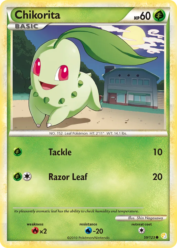 Chikorita #59 HeartGold & SoulSilver Pokemon card