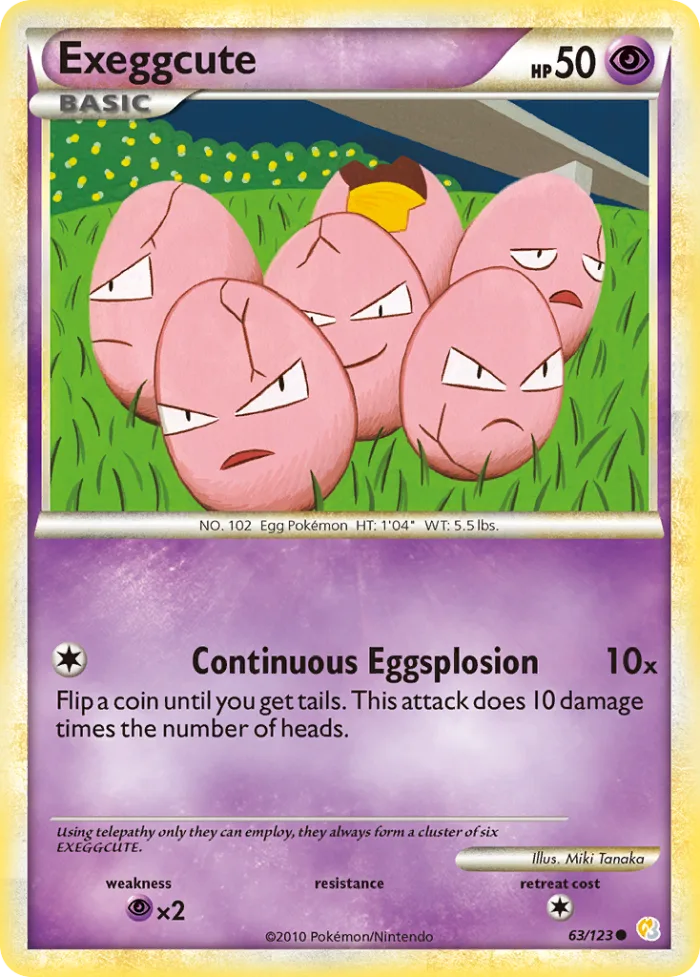 Exeggcute #63 HeartGold & SoulSilver Pokemon card