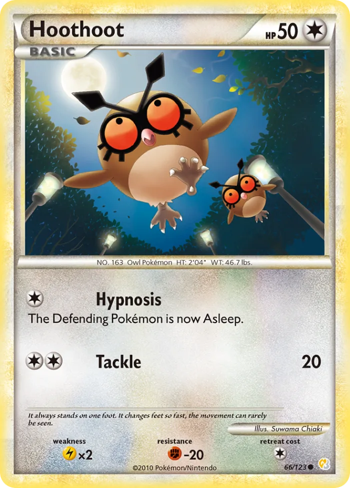 Hoothoot #66 HeartGold & SoulSilver Pokemon card