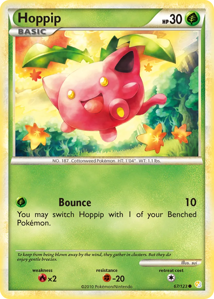 Hoppip #67 HeartGold & SoulSilver Pokemon card