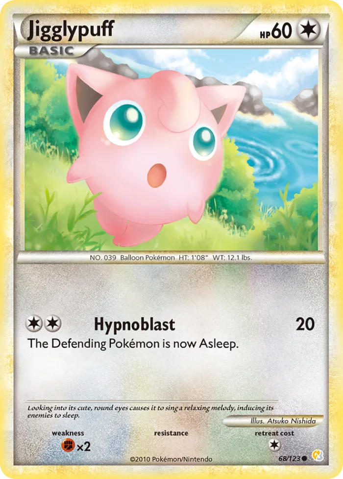 Jigglypuff #68 HeartGold & SoulSilver Pokemon card