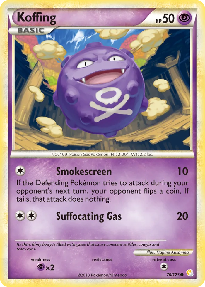 Koffing #70 HeartGold & SoulSilver Pokemon card