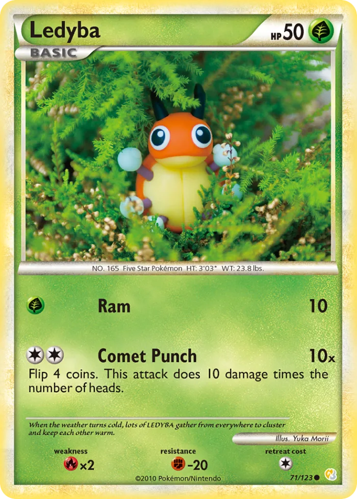 Ledyba #71 HeartGold & SoulSilver Pokemon card