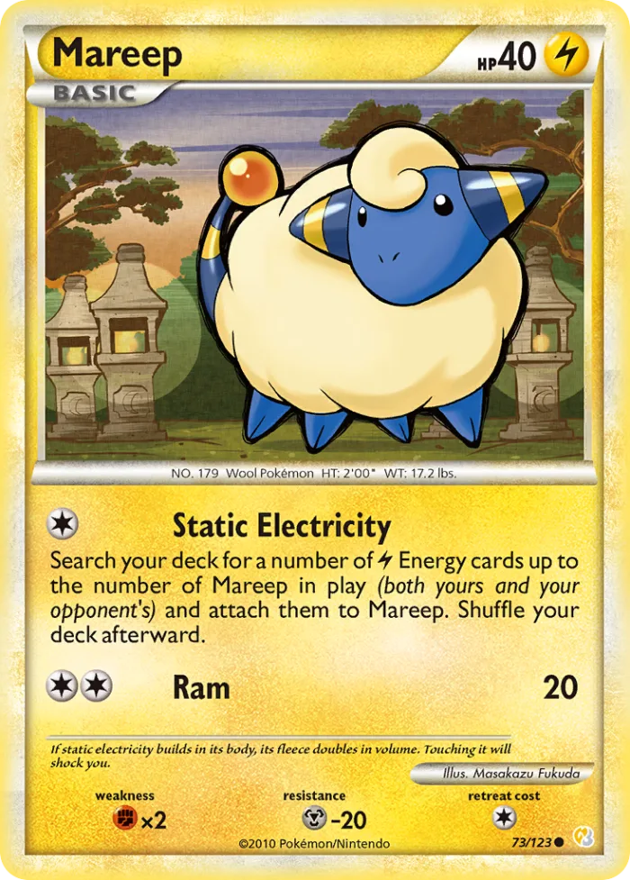 Mareep #73 HeartGold & SoulSilver Pokemon card