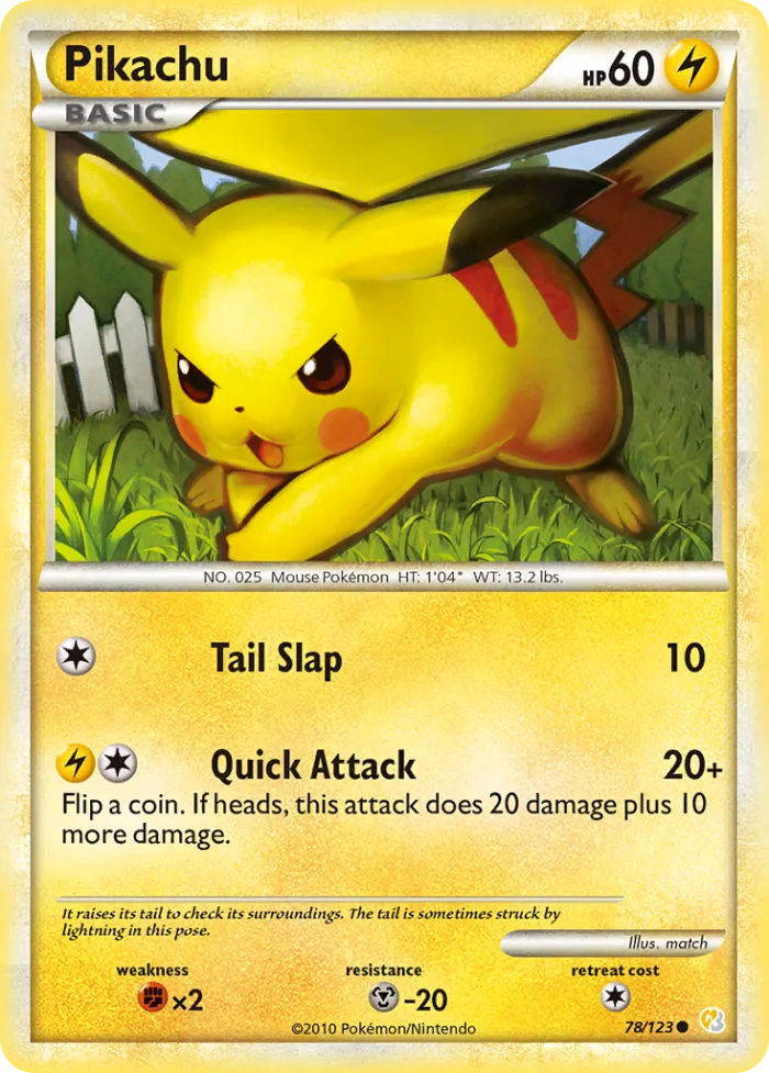Pikachu #78 HeartGold & SoulSilver Pokemon card