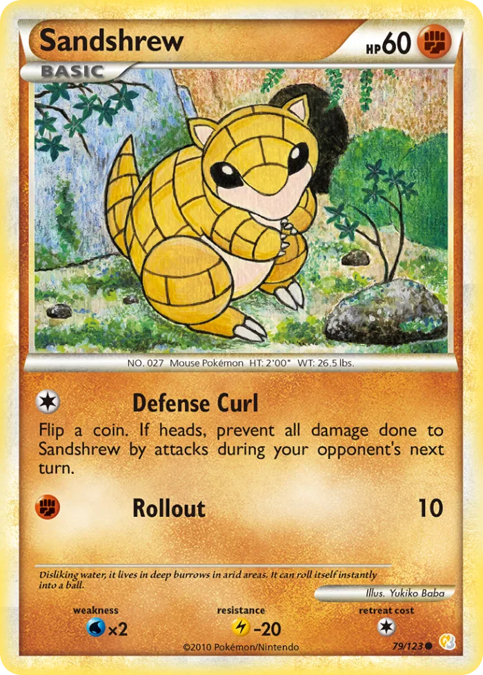 Sandshrew #79 HeartGold & SoulSilver Pokemon card