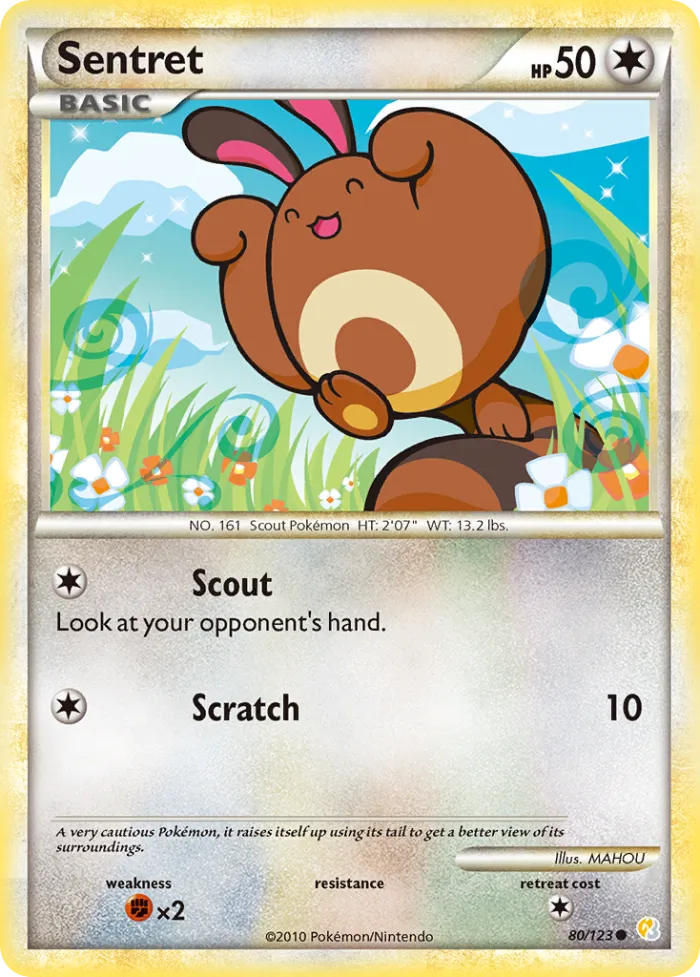 Sentret #80 HeartGold & SoulSilver Pokemon card
