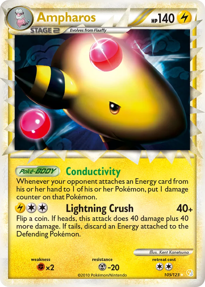 Ampharos #105 HeartGold & SoulSilver Pokemon card