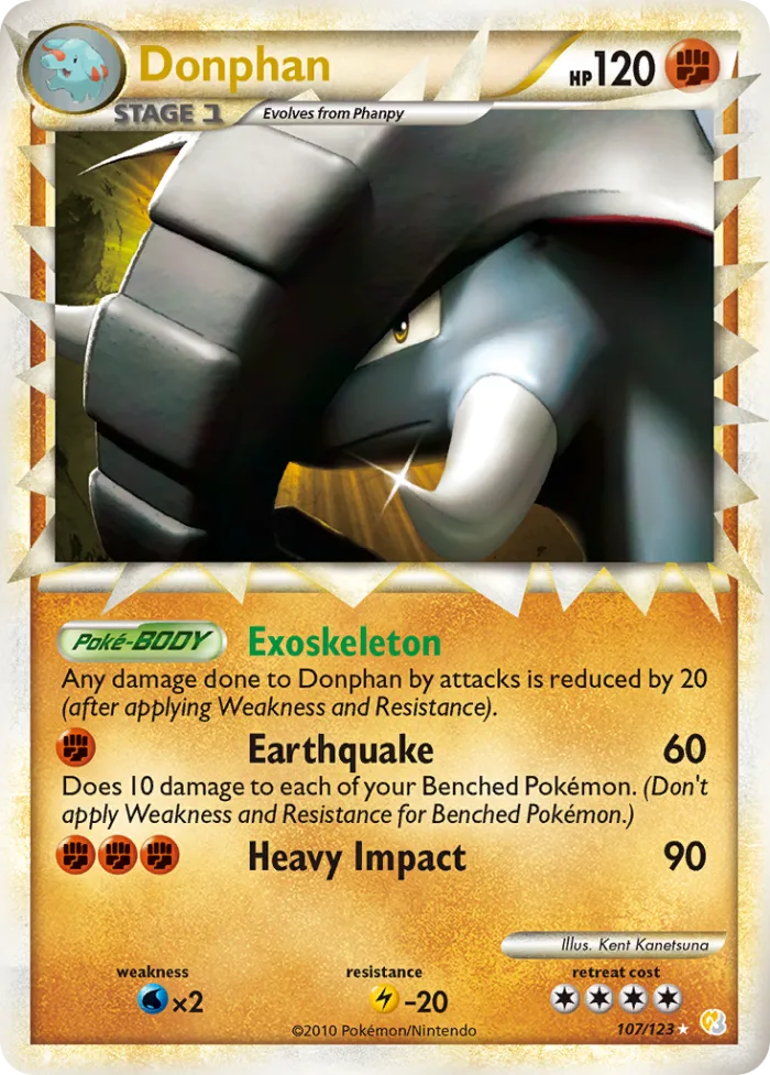 Donphan #107 HeartGold & SoulSilver Pokemon card