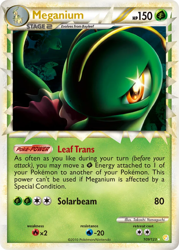 Meganium #109 HeartGold & SoulSilver Pokemon card