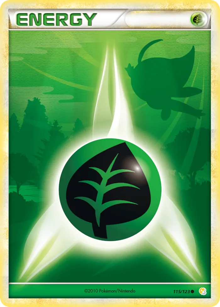 Grass Energy #115 HeartGold & SoulSilver Pokemon card