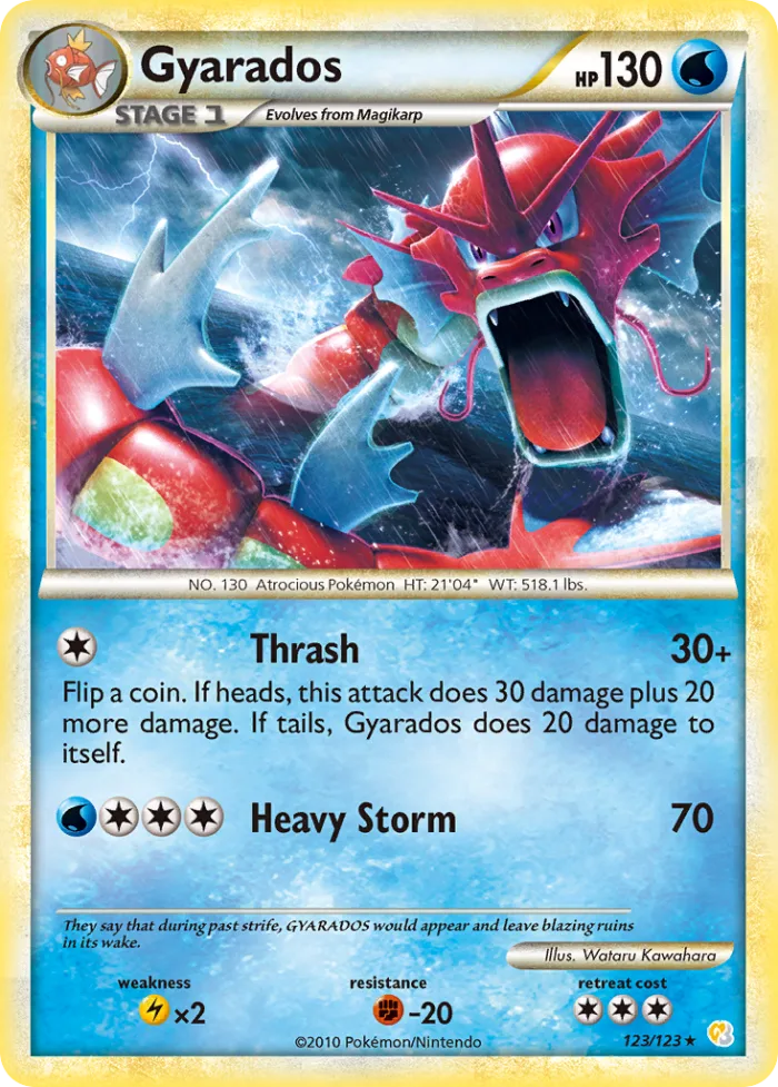 Gyarados #123 HeartGold & SoulSilver Pokemon card