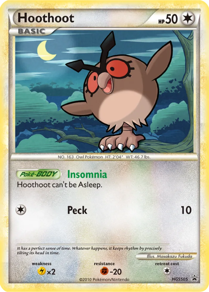 Hoothoot #HGSS05 HGSS Black Star Promos Pokemon card