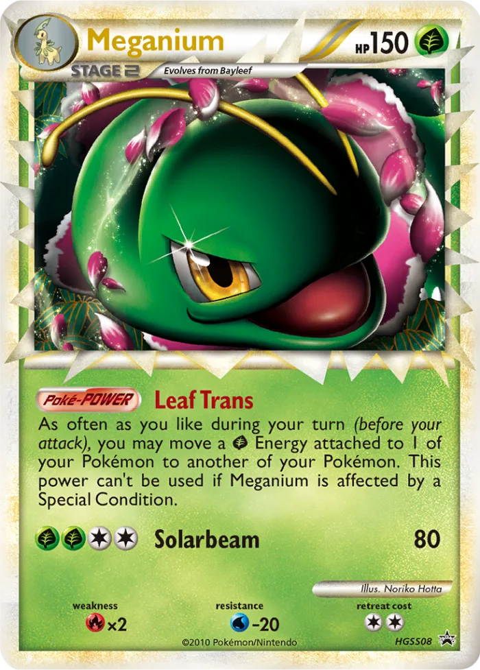 Meganium #HGSS08 HGSS Black Star Promos Pokemon card