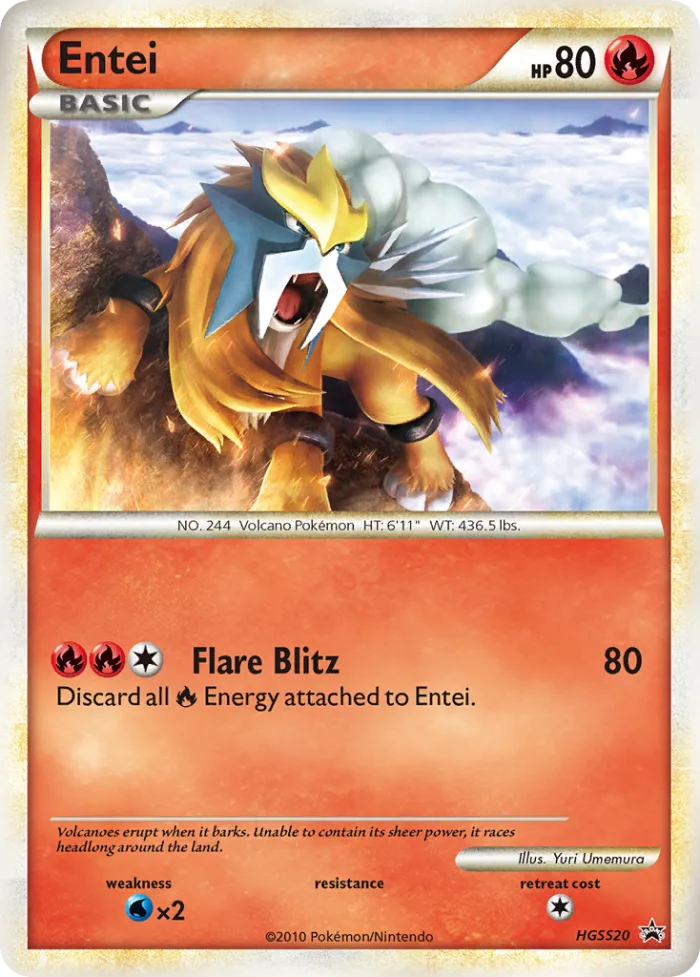 Entei #HGSS20 HGSS Black Star Promos Pokemon card