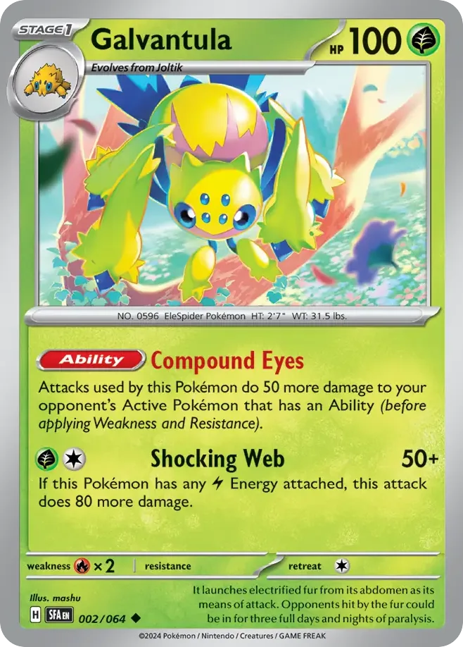 Galvantula #2 Shrouded Fable Pokemon card