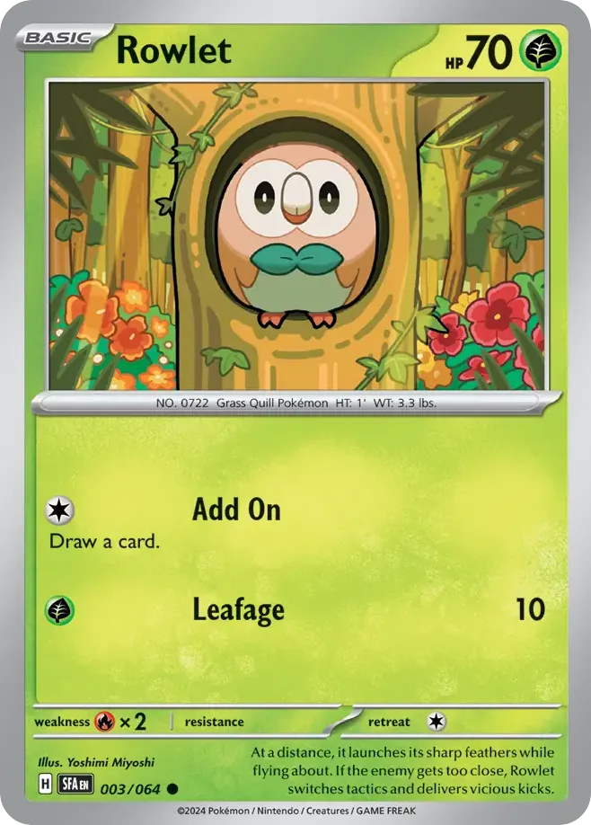 Rowlet #3 Shrouded Fable Pokemon card