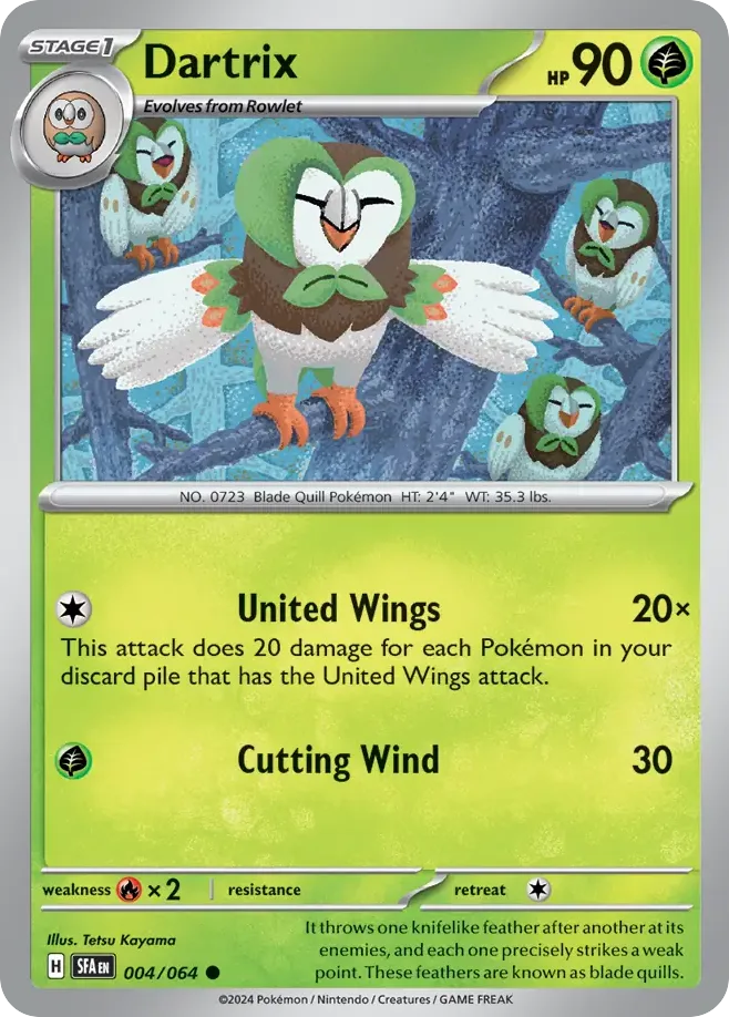 Dartrix #4 Shrouded Fable Pokemon card