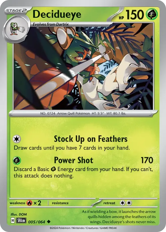 Decidueye #5 Shrouded Fable Pokemon card