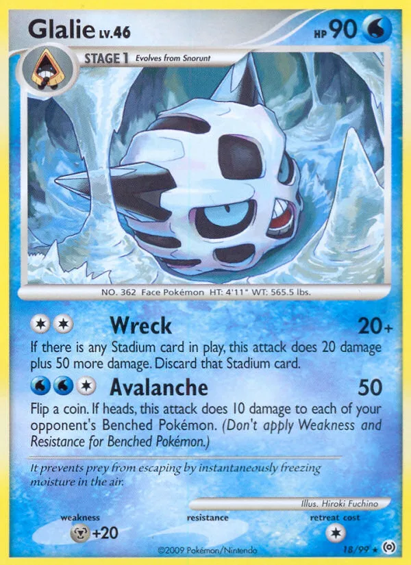 Glalie #18 Arceus Pokemon card
