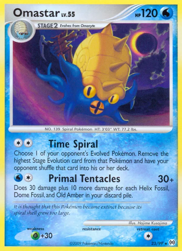 Omastar #23 Arceus Pokemon card