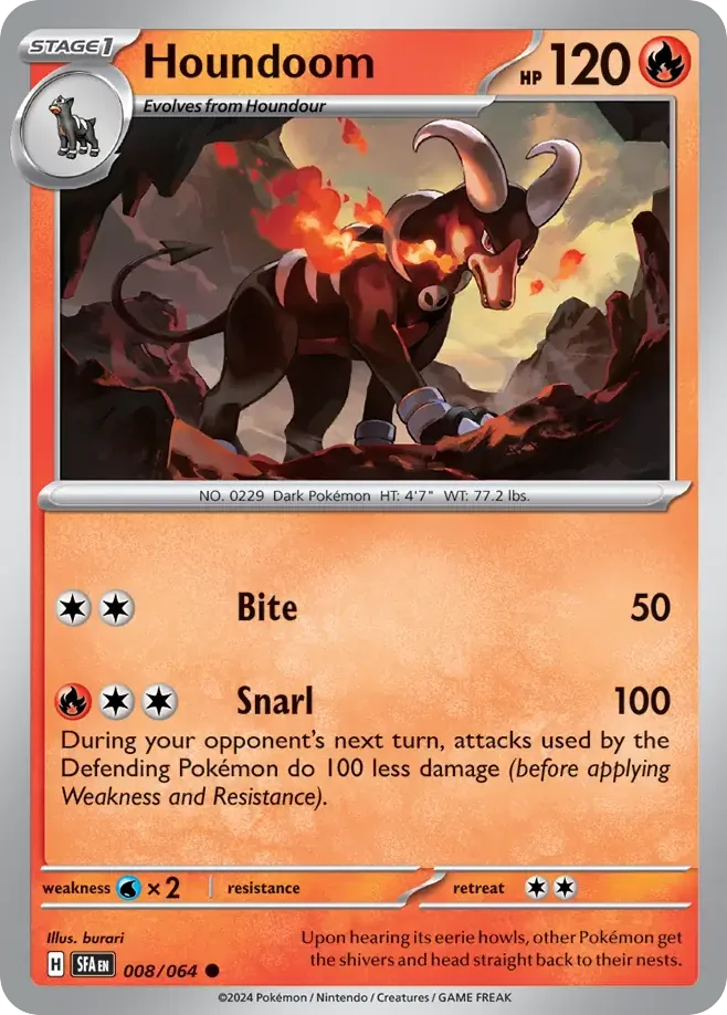 Houndoom #8 Shrouded Fable Pokemon card