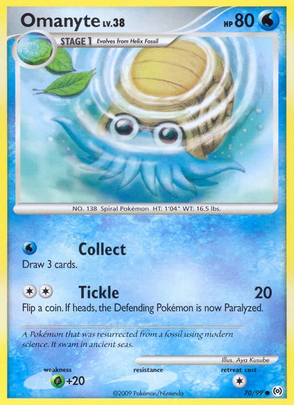 Omanyte #70 Arceus Pokemon card