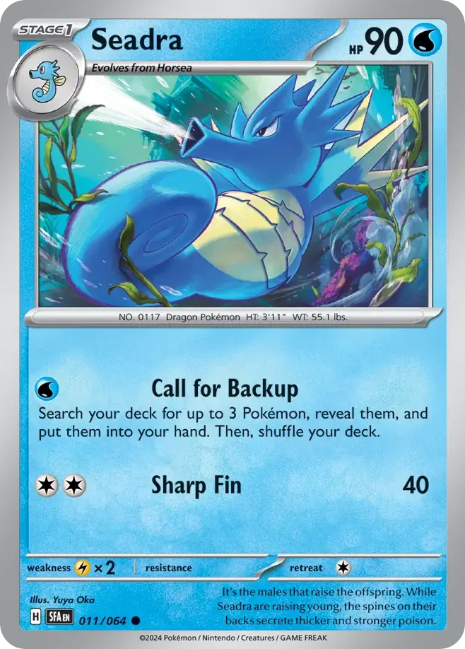 Seadra #11 Shrouded Fable Pokemon card
