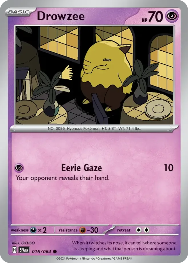 Drowzee #16 Shrouded Fable Pokemon card