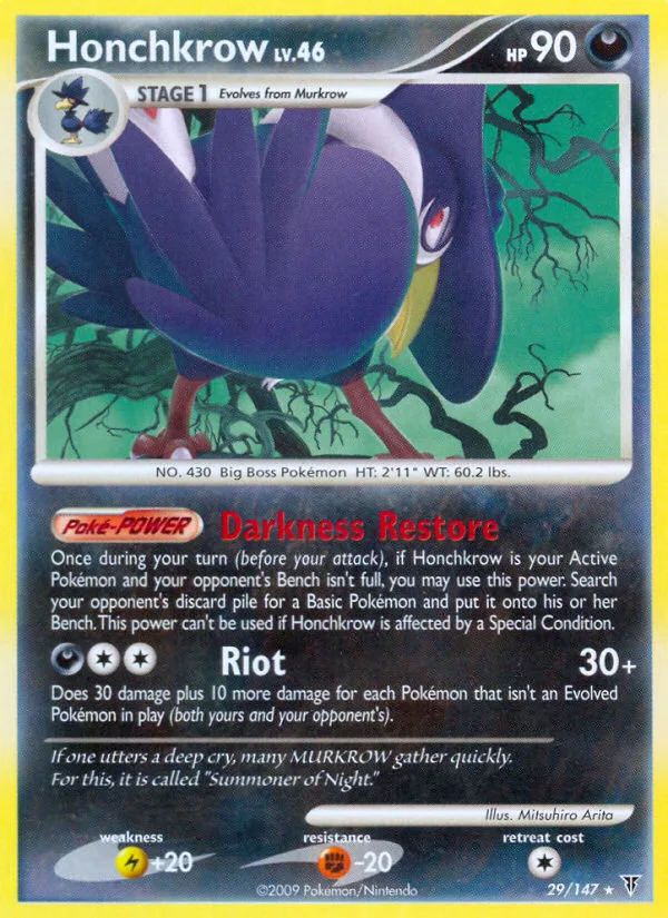 Honchkrow #29 Supreme Victors Pokemon card