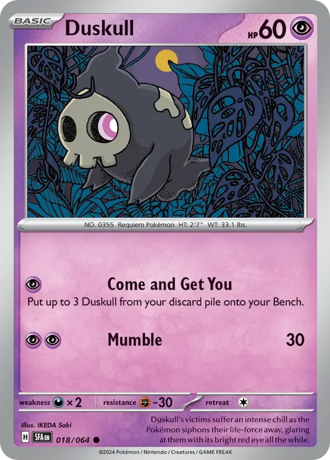Duskull #18 Shrouded Fable Pokemon card