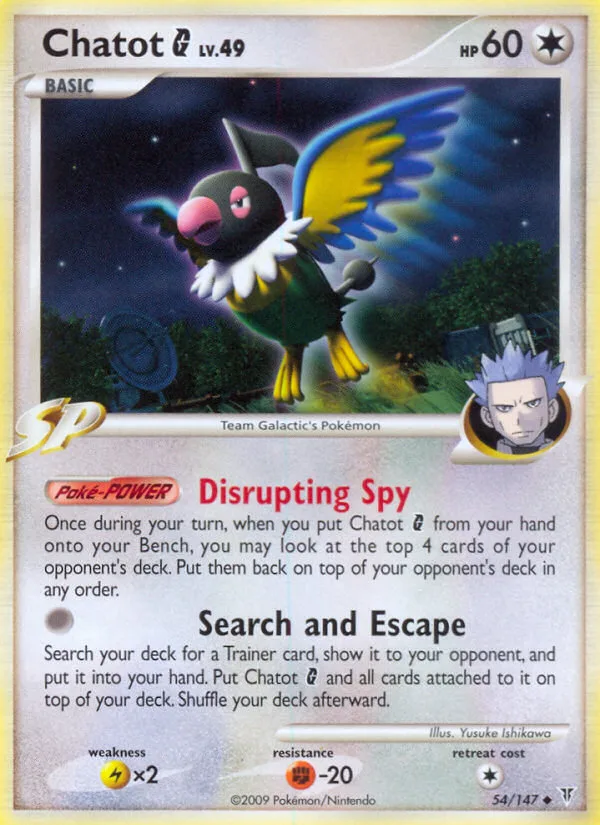 Chatot G #54 Supreme Victors Pokemon card
