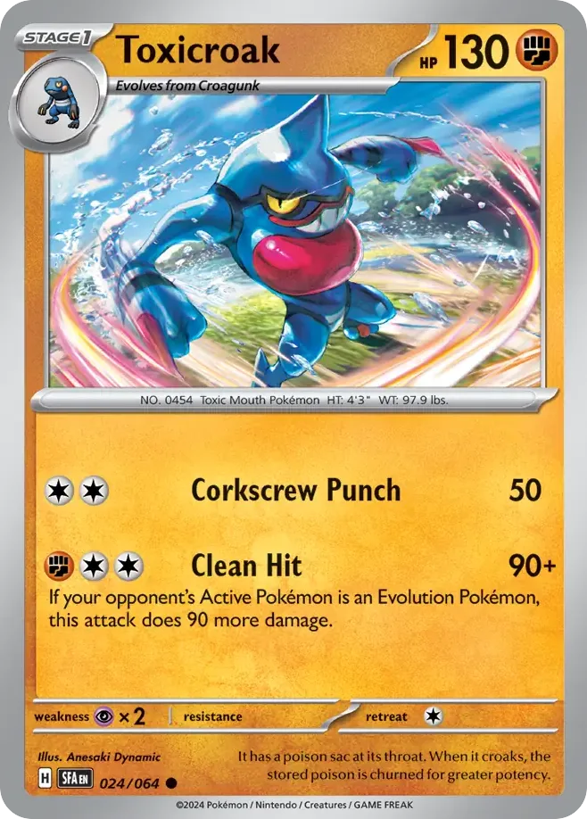 Toxicroak #24 Shrouded Fable Pokemon card