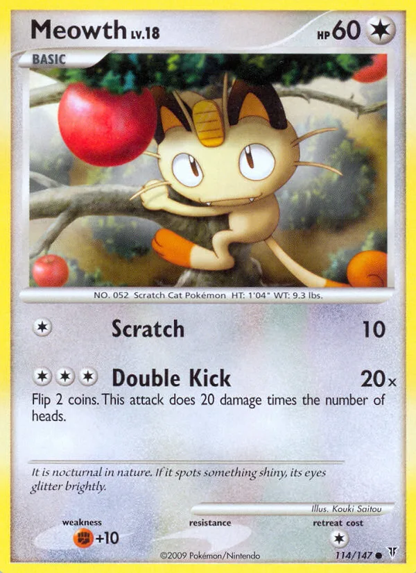 Meowth #114 Supreme Victors Pokemon card