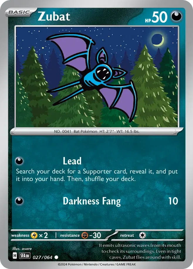 Zubat #27 Shrouded Fable Pokemon card