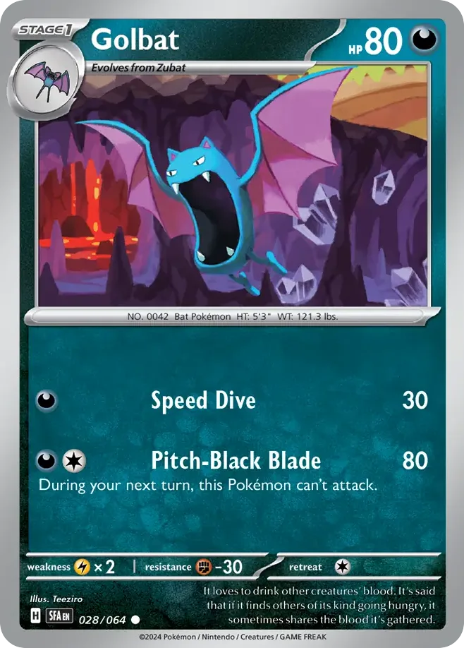 Golbat #28 Shrouded Fable Pokemon card
