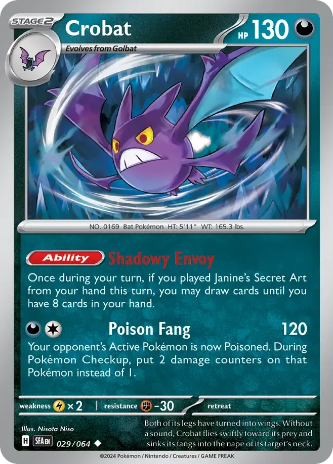 Crobat #29 Shrouded Fable Pokemon card