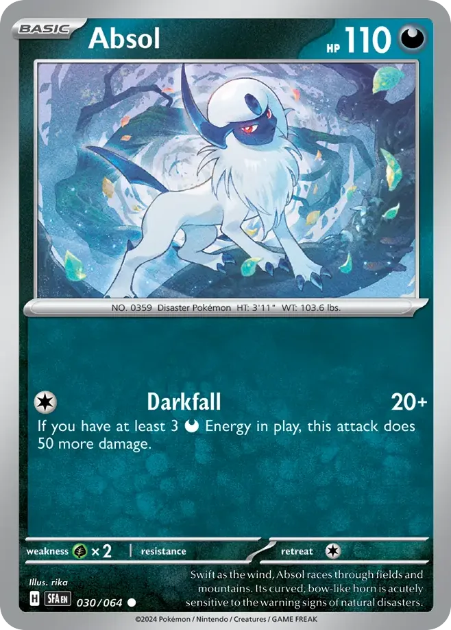 Absol #30 Shrouded Fable Pokemon card