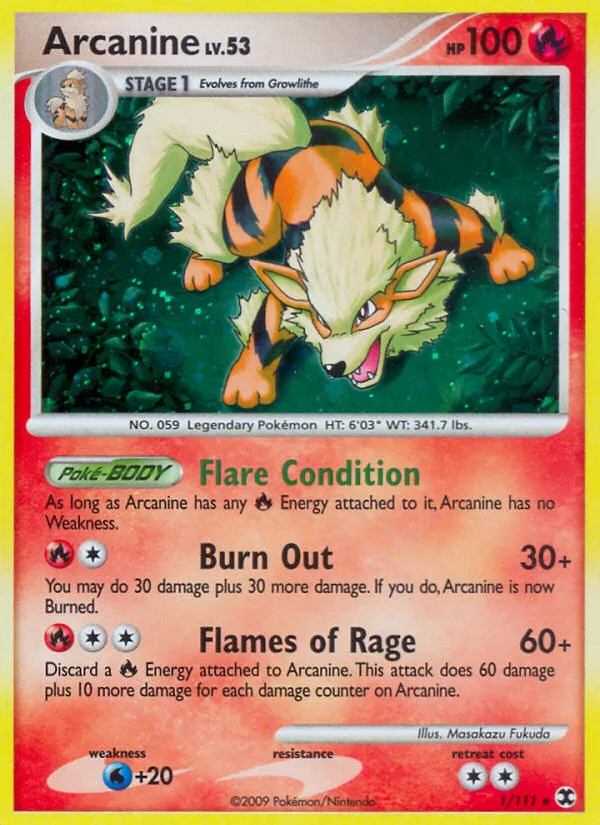 Arcanine #1 Rising Rivals Pokemon card