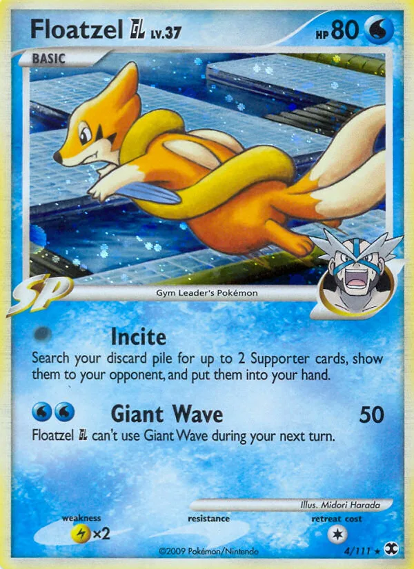 Floatzel GL #4 Rising Rivals Pokemon card
